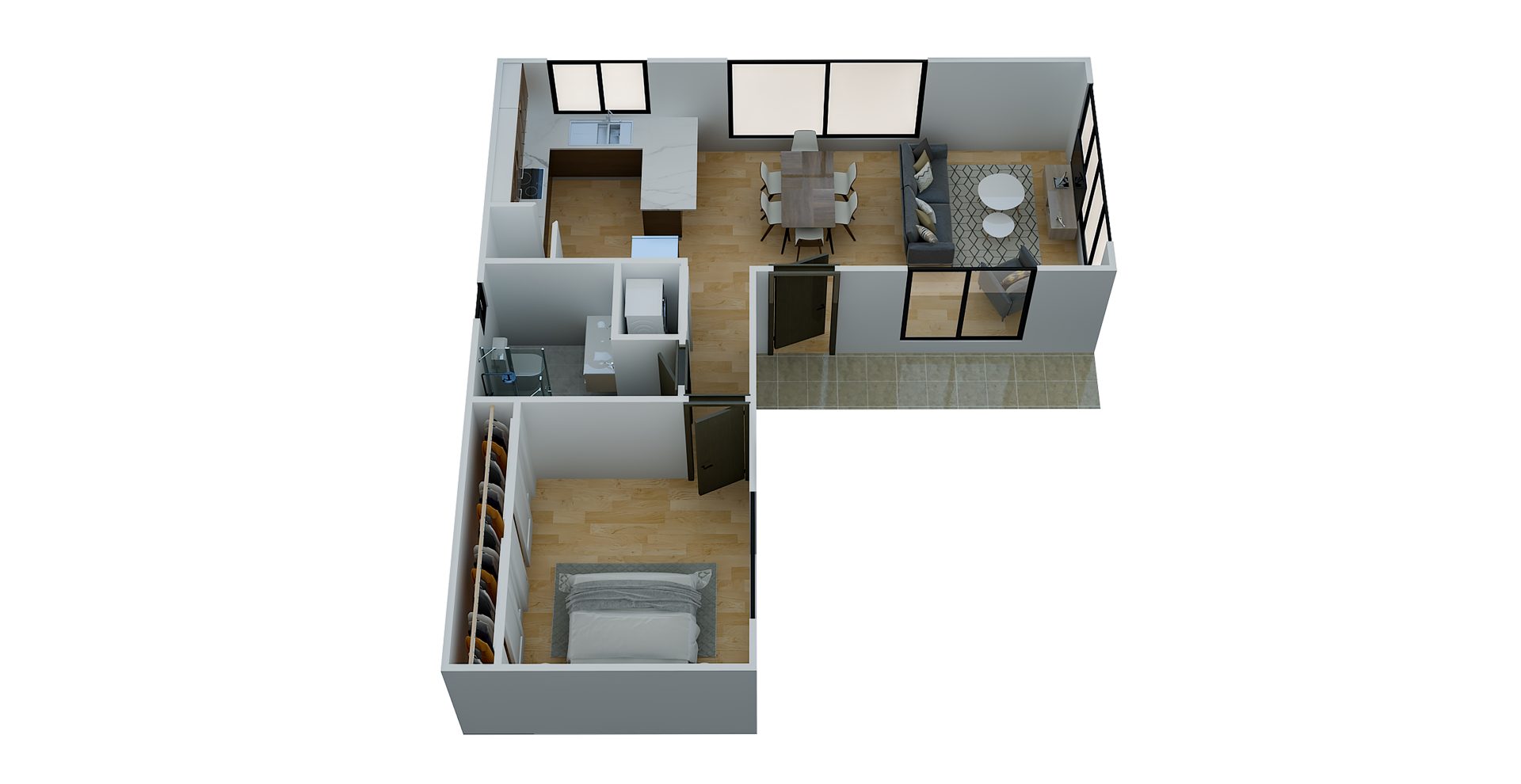 Nestadu - Floor Plan #1 - Lark - 1BR -
