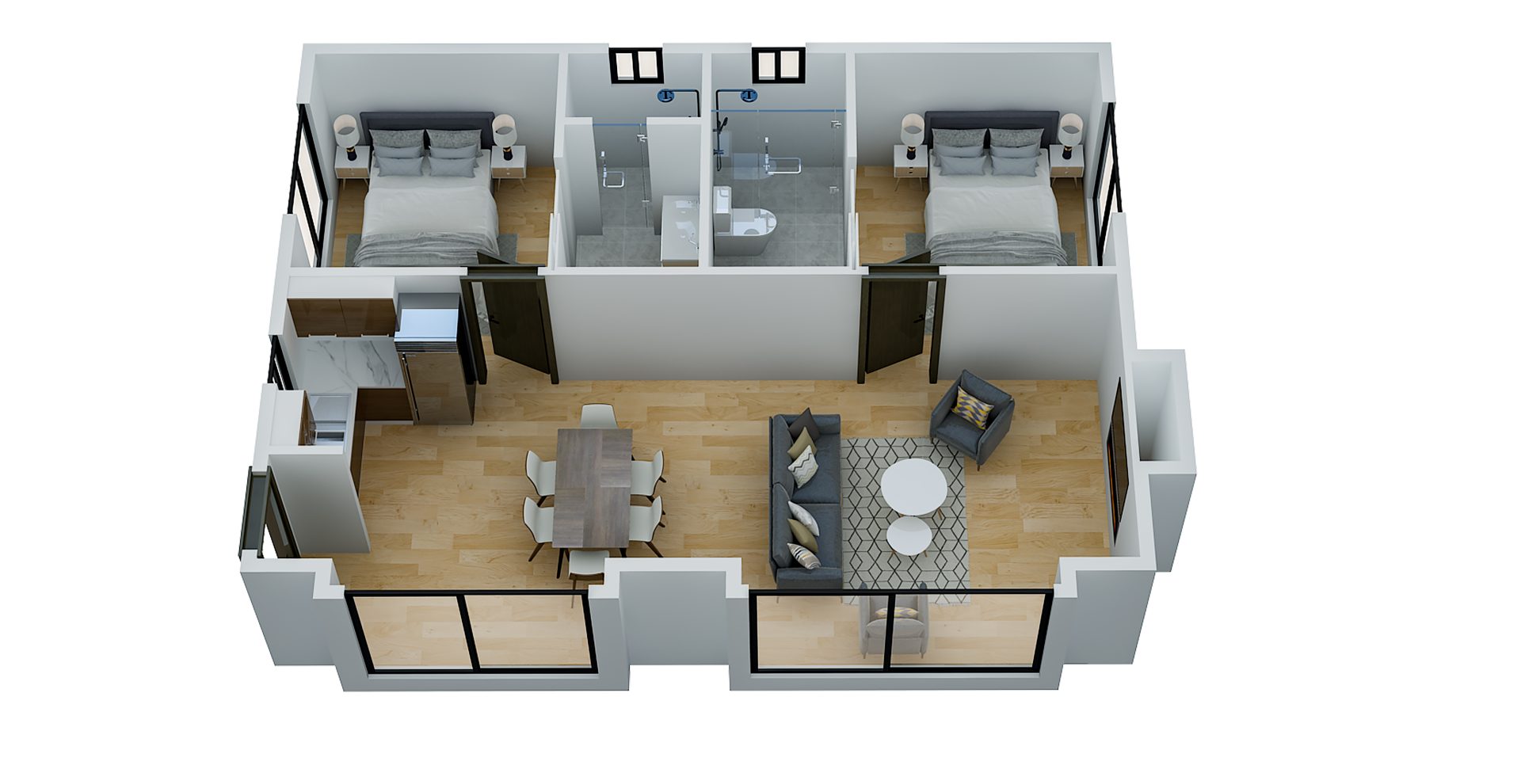 Nestadu - Floor Plan #10 - The Courtyard Duo 2BR