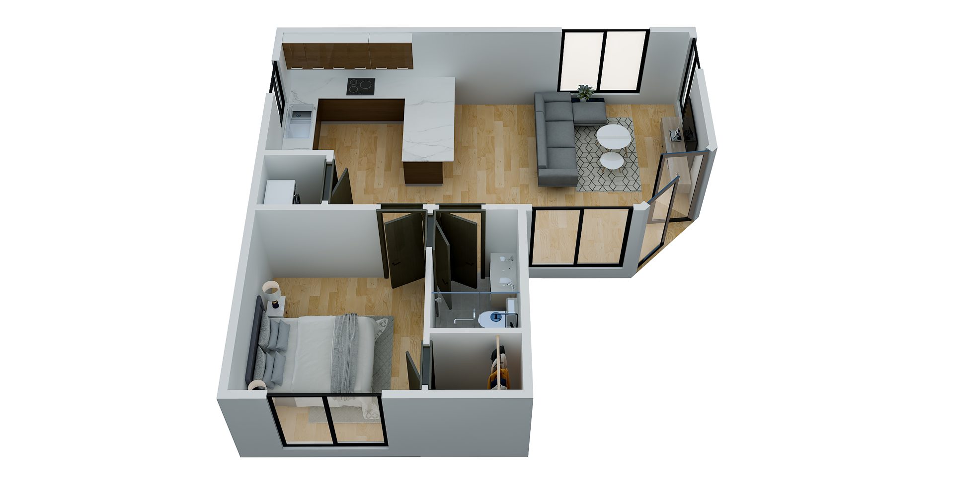Nestadu - Floor Plan #16 - The Peninsula 1BR