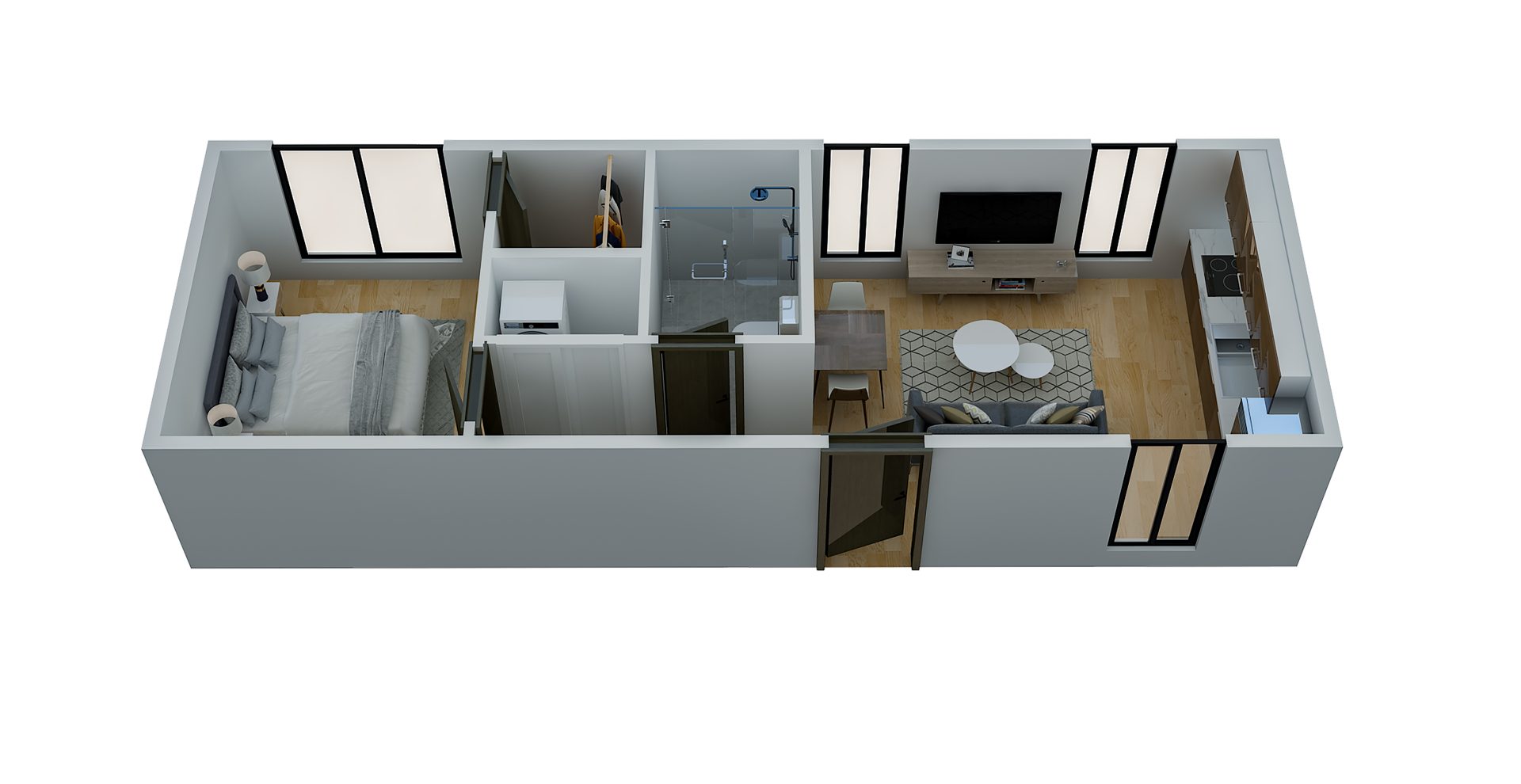 Nestadu - Floor Plan #19 - The Corner Suite - 1BR