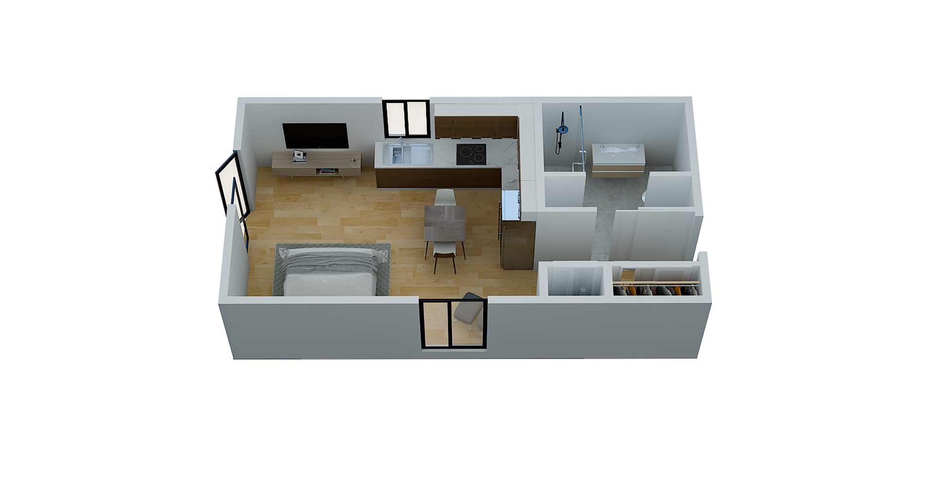 Nestadu - Floor Plan #2 - Pocket Studio
