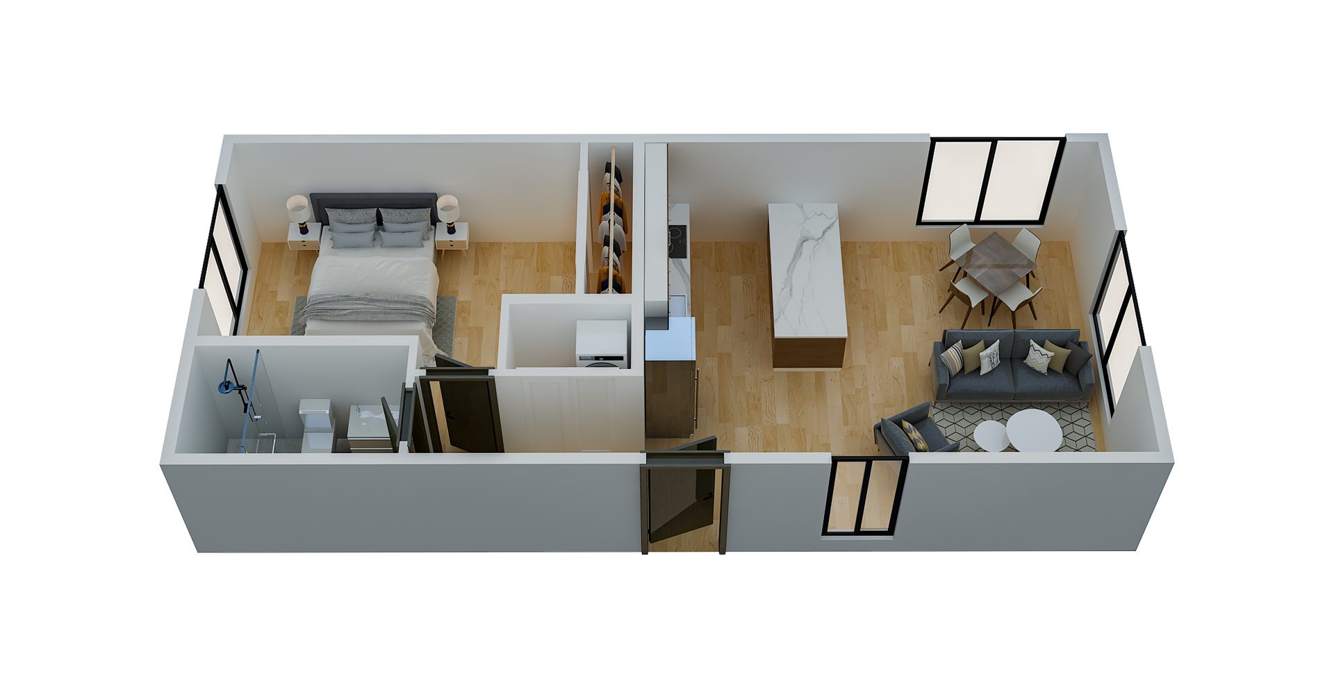 Nestadu - Floor Plan #21 - The Harbor 1BR
