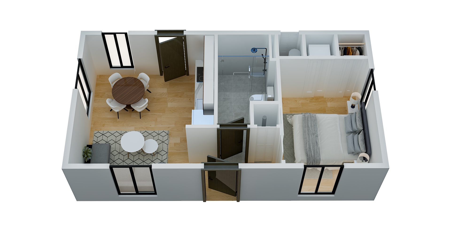 ADU Floor Plans 43 Nestadu - Floor Plan #25 - The Parlor 1BR