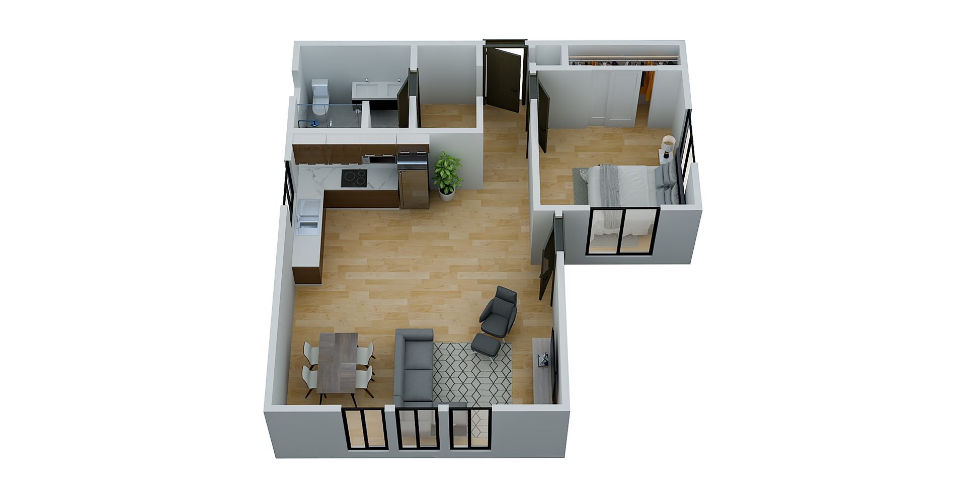 Nestadu - Floor Plan #50 - The Ledge 1BR