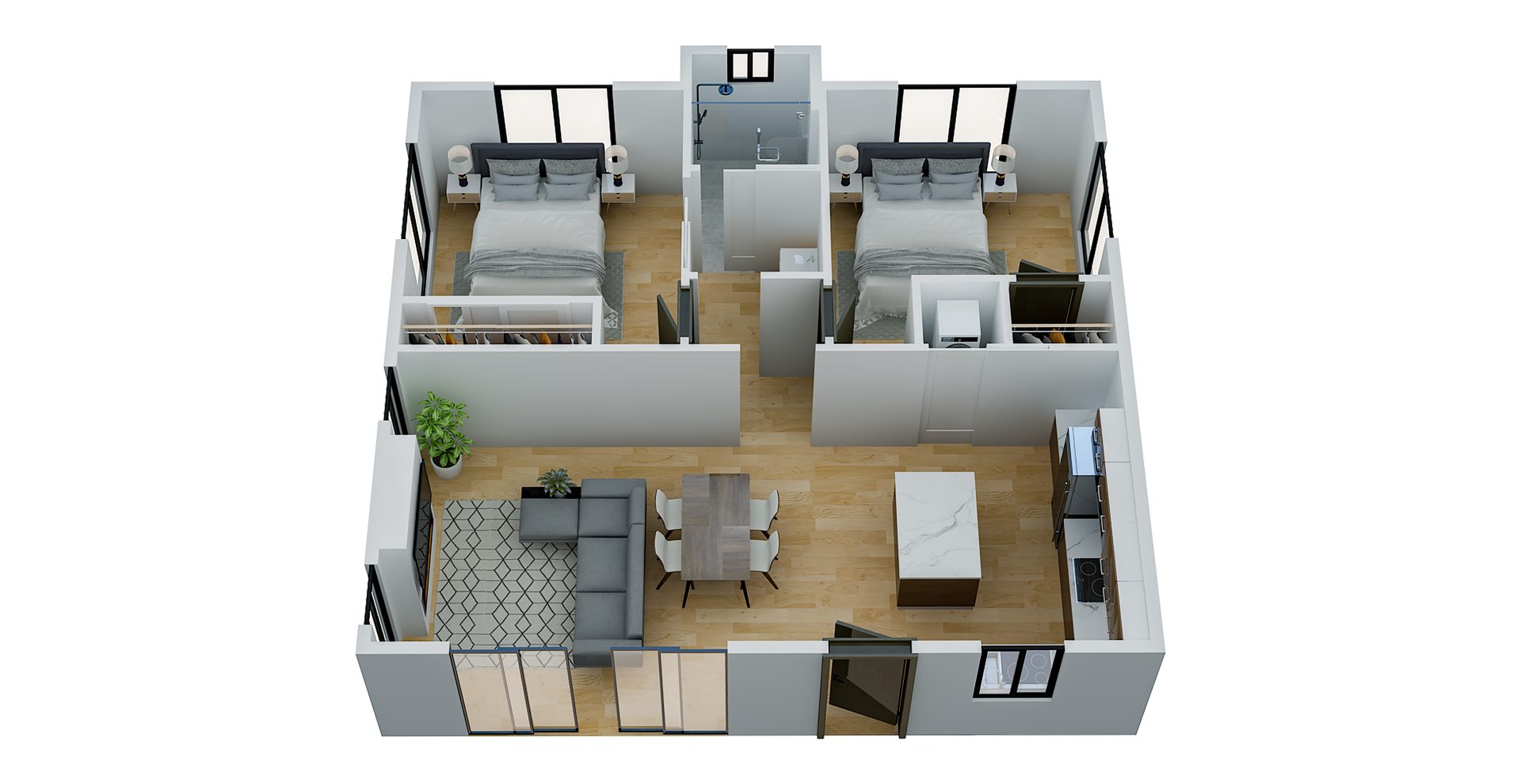 Nestadu - Floor Plan #54 - The Median - 2BR