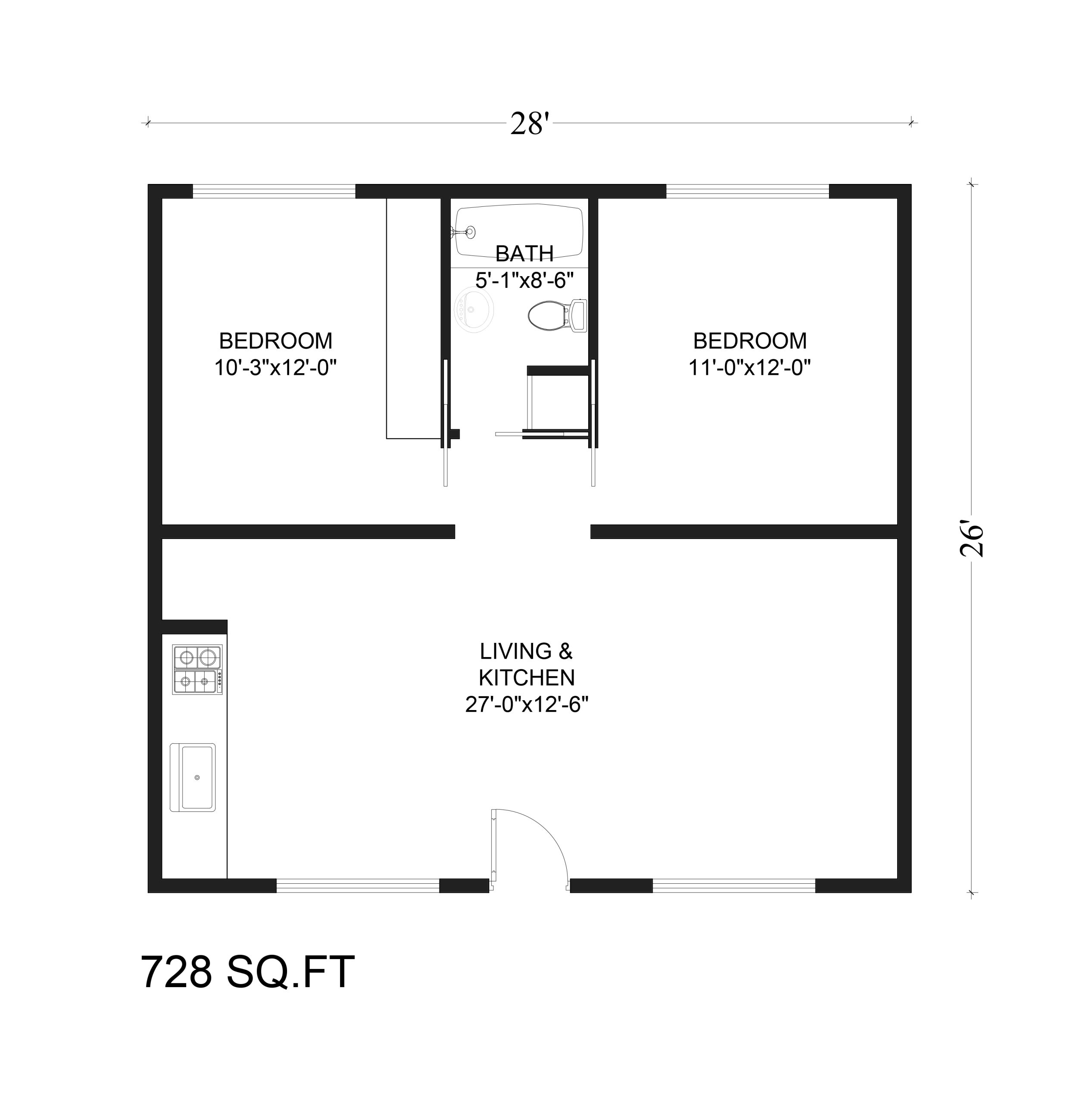 Nestadu - Floor Plan - The Linea 1BR