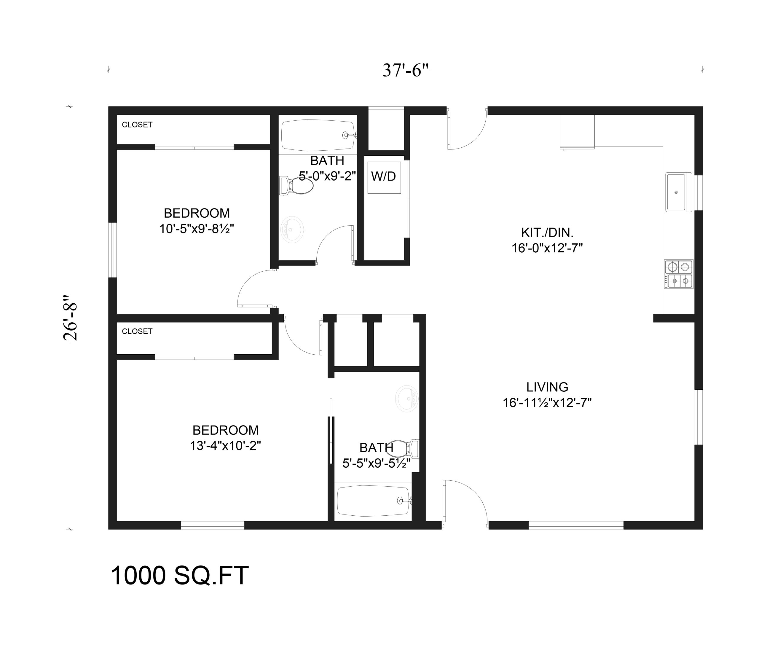Nestadu - Floor Plan - The Pairing 2BR 2BA