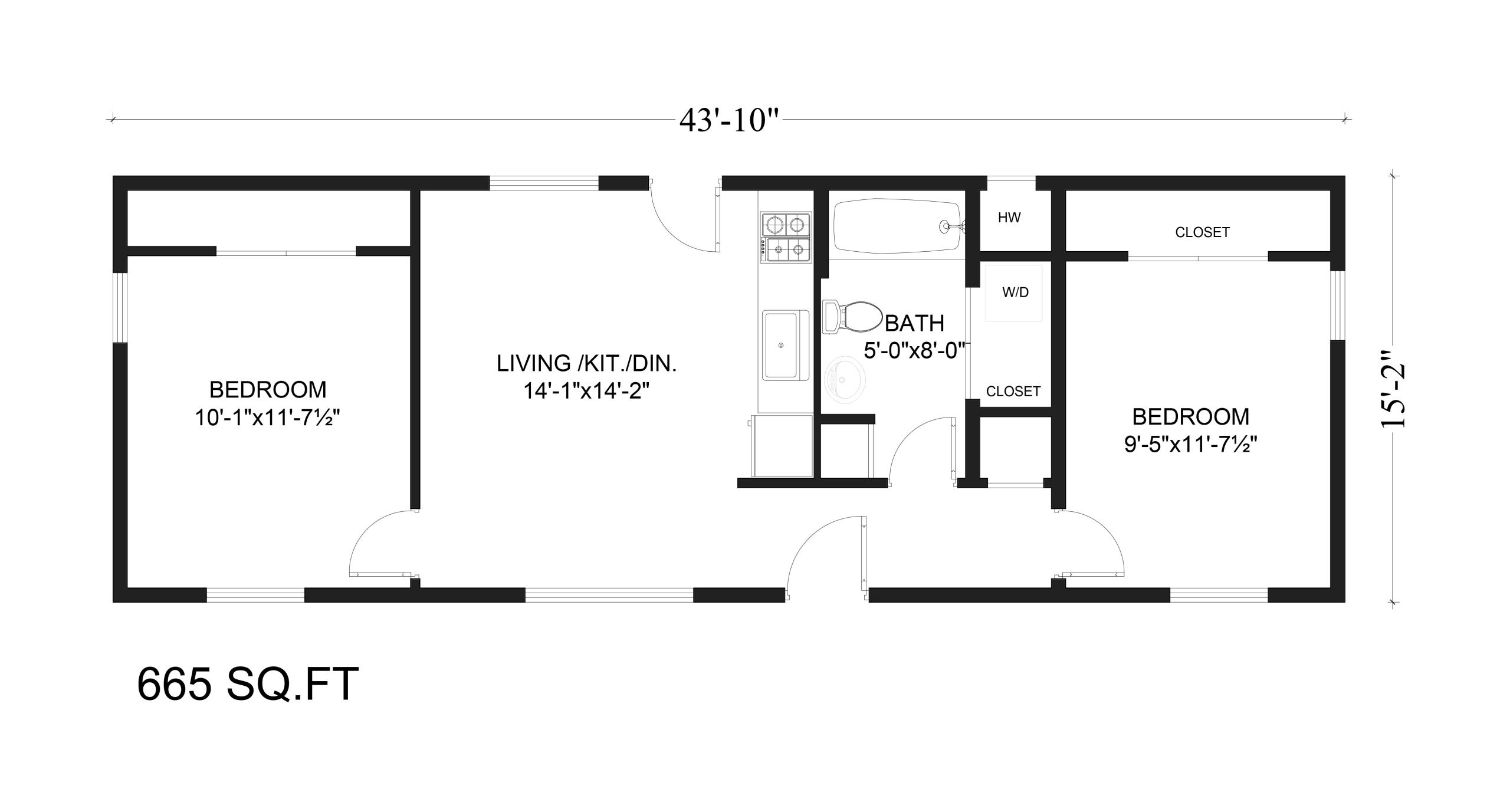 Nestadu - Floor Plan - The Parallels - 2BR