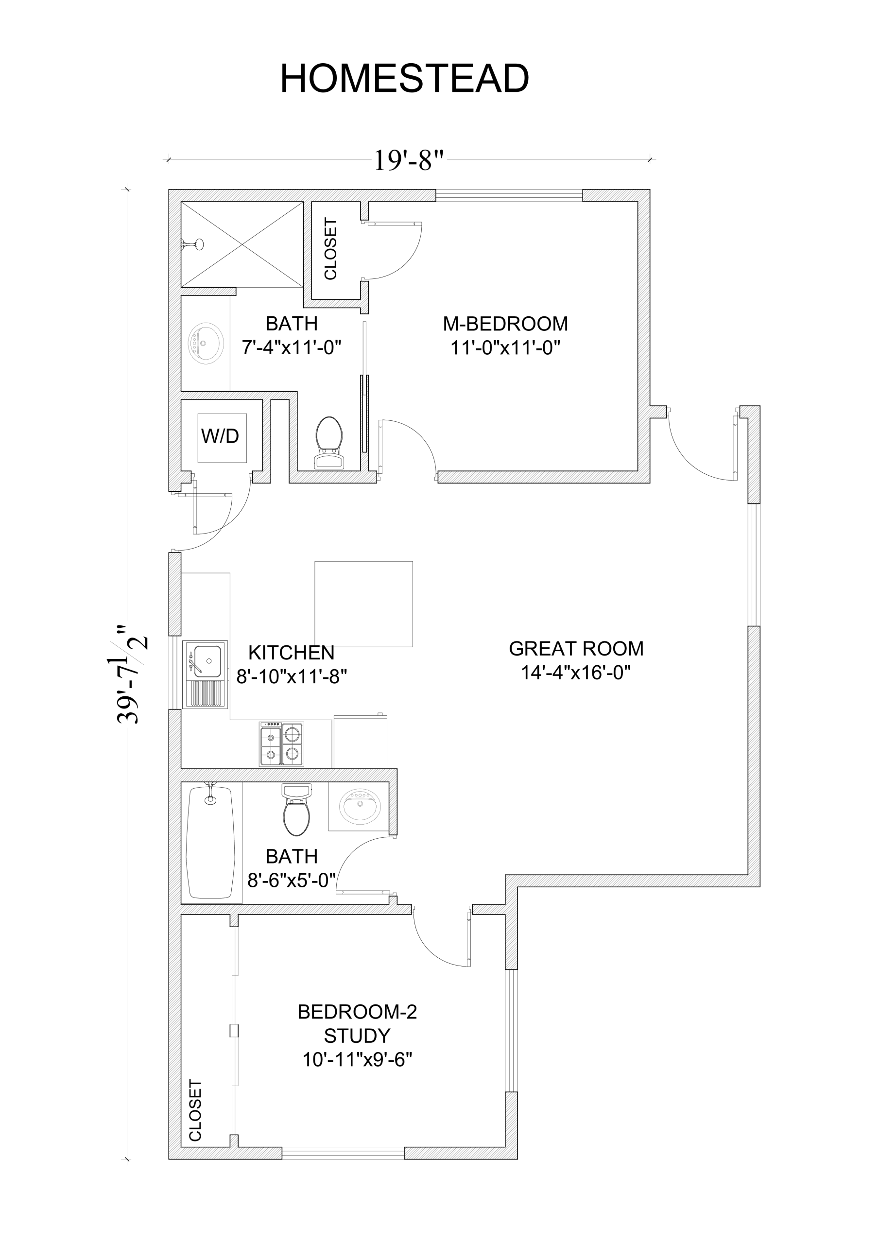 Nestadu - Floor Plan - The Promenade 2BR 2BA