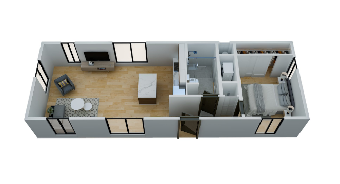 Nestadu - Floor Plan - The Skyline - 1BR