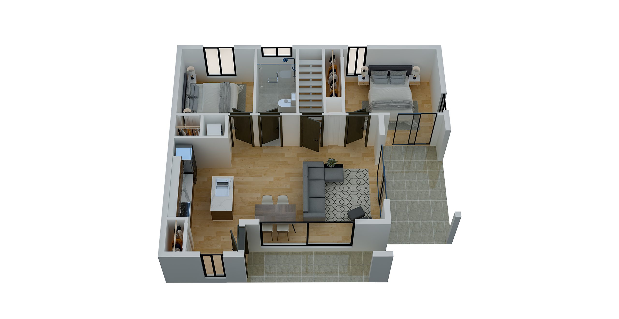 Nestadu - Render - The Veranda 2BR