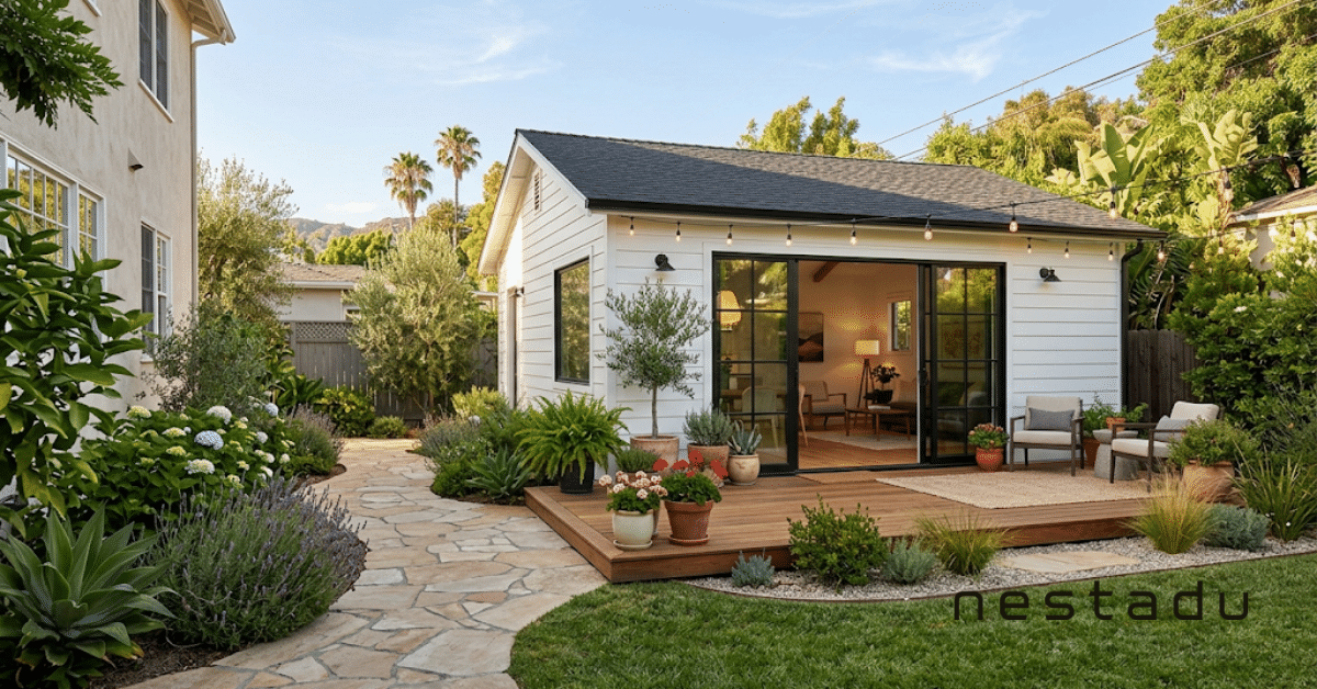 Detached garage converted into a modern ADU