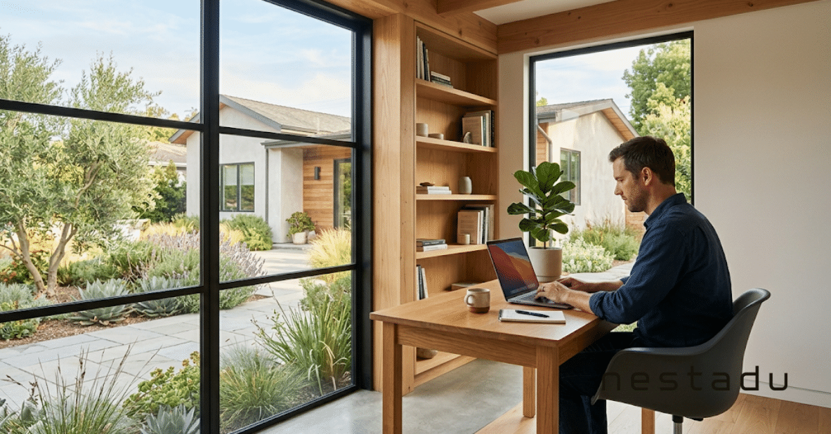 What it is like to live in an ADU: working from a home office